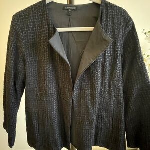 Eileen Fisher Black Textured Blazer